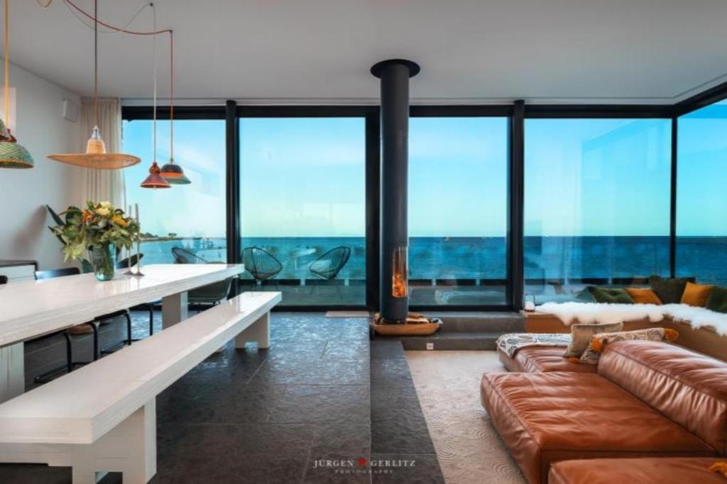 Designer Strandvilla Auf Der Ostsee - Mit Freiem Meerblick Und Dachterrasse Olpenitz Exterior photo